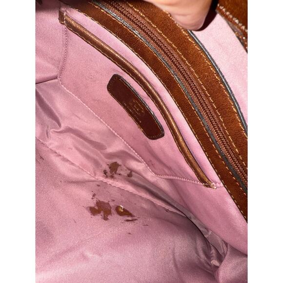 VTG Liz Claiborne Mocha Mousse Leather Shoulder Bag Excellent Cond - Picture 7 of 8